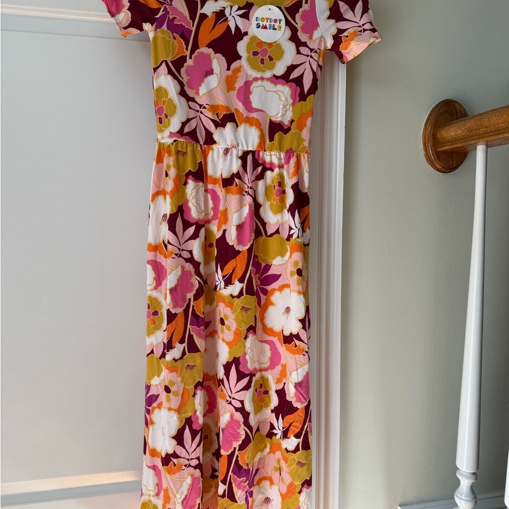 Dot Dot Smile Floral Kids Dress - Pink, Yellow, Orange